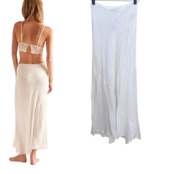 FREE PEOPLE IVORY/WHITE HALF SLIP MAXI SKIRT XS, S, M NWT - Picture 4 of 5